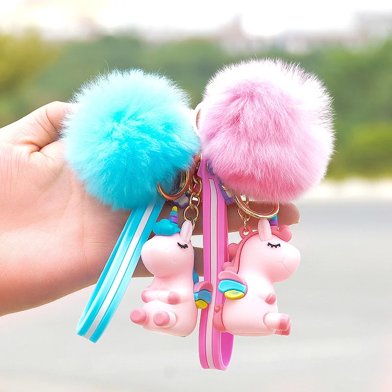 15+ years factory wholesale promotional gift unicorn wristlet joltik plush key chains for girls