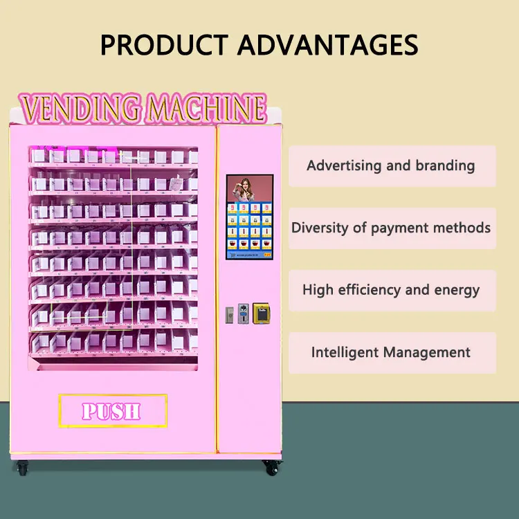 High Quality big vending machine with pusher rod Personalized appearance cosmetics vending machine for small business