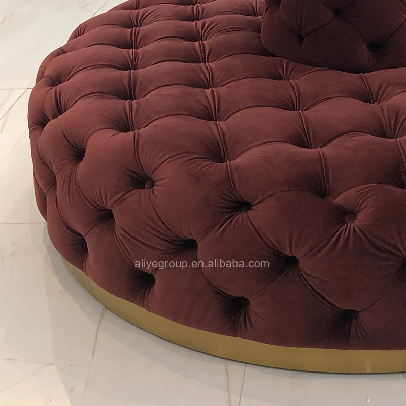 New model product hotel circular modern living room tufted round velvet sectional button-tufted sofa