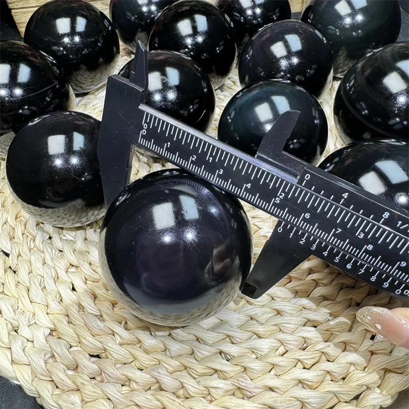 High quality natural crystal fengshui stone carving handmade ball rainbow obsidian sphere for gifts