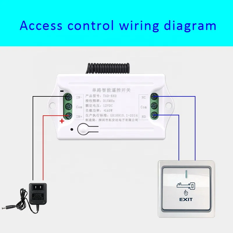 DC12V  1RF Wireless Receiver+ 1 Remote Controllers 315MHz  rf transmitter module home automation controller