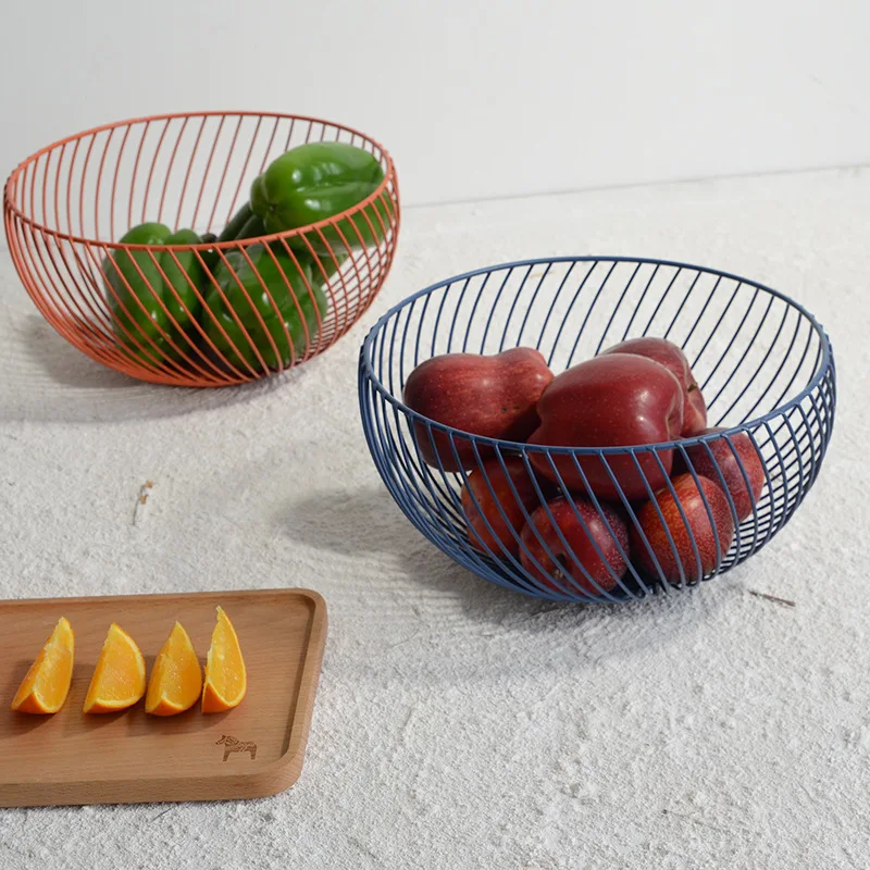 Простая Однослойная корзина для хранения фруктов в скандинавском стиле, бытовой кухонный Органайзер
