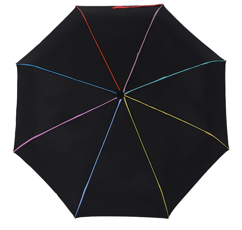 Полностью автоматический зонт с цветными краями, трехслойный зонт, настраиваемый логотип