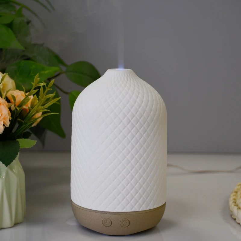 white ceramic ultrasonic aroma diffuser frosted ceramic flower fragrance aroma diffuser