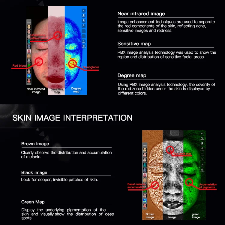New Product Ideas 2025 Other Beauty Salon Equipment Led UV Light Home Skin Test Touch Screen Skin Scanner Machine Portable White