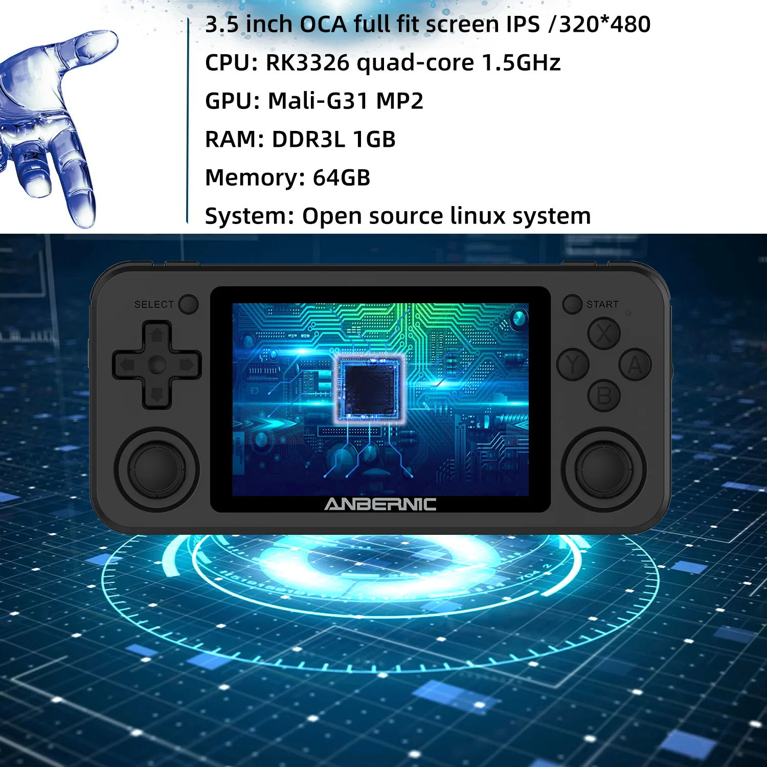 Фабрика морских медведей RG351P игровая консоль с открытым исходным кодом Ретро джойстик