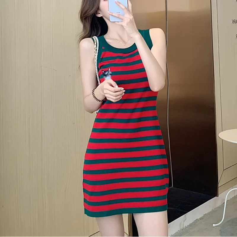 striped embroidered womens dresses wholesale clothing new fashion knitted dresses