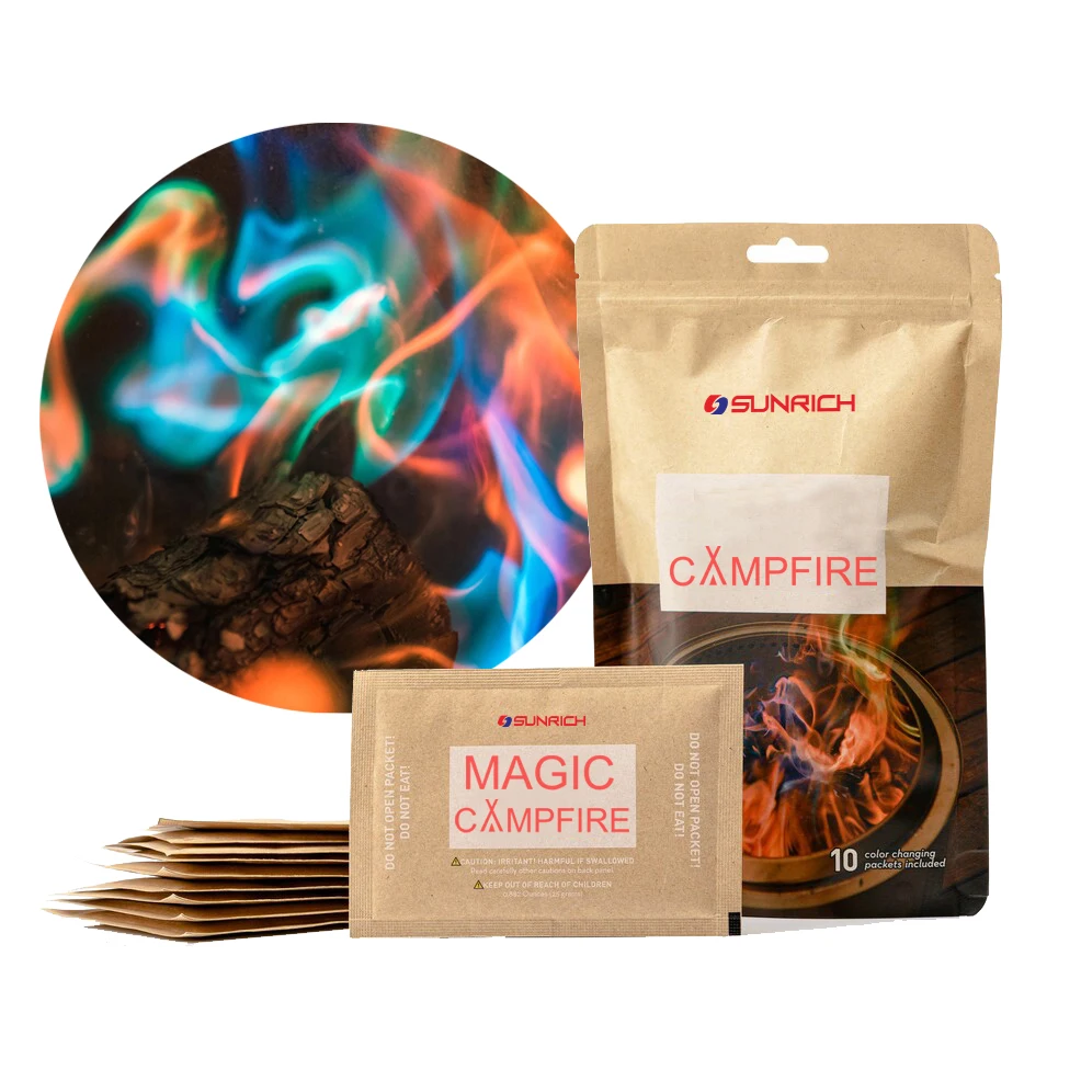 Sunrich Factory price Flame Color Changing Powder Colorful Flames Fire Flame Colorant Magic Fire Powder Mystical Fire