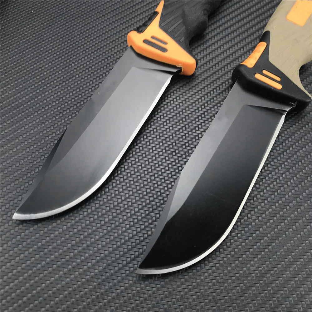 Оптовая Продажа с фабрики стальное лезвие нескользящая резиновая ручка уличные охотничьи ножи EDC инструмент фиксированным лезвием нож для