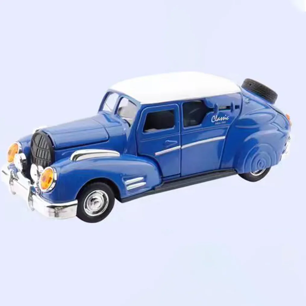 1:28 scale Diecast Alloy Simulation Pull Back Classic Vintage Car With Sound And Lights Doors Open Customized Promotional  Car