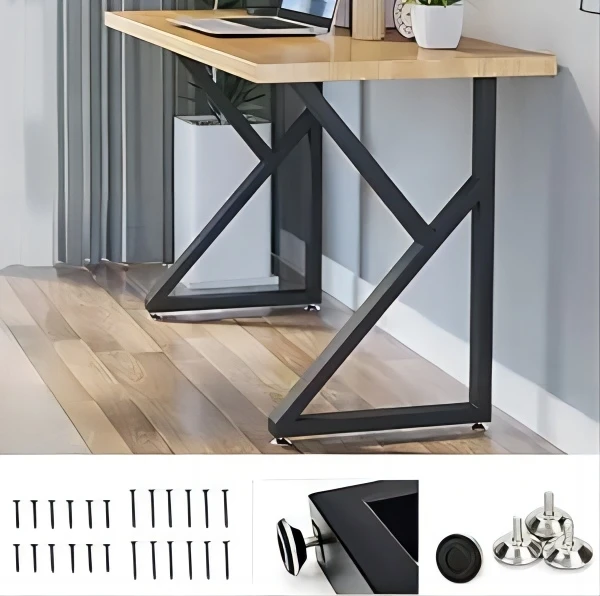 SPONGDE Gaming Table Z Shaped Modern Wood Metal Adjustable Lights Led Rgb Pc Game Home Office Computer Desk Gaming Table For Gam