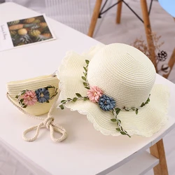 Summer New Parent-child Straw Hat Straw Bag Set Beach Sun Hat Breathable Cool Hat Wholesale