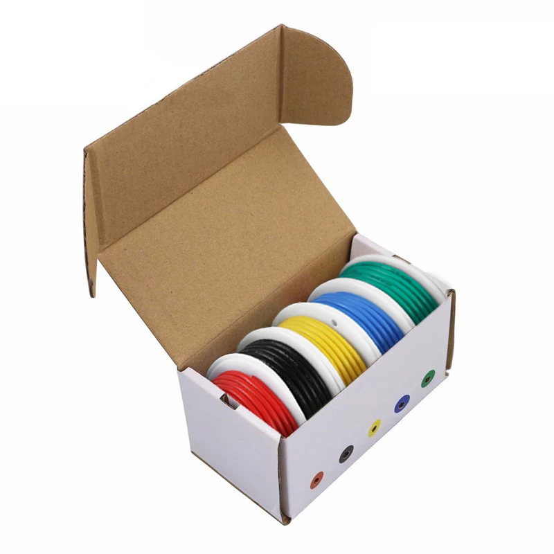 DIY 30/28/26/24/22/20/18awg high quality flexible silicone wire cable 5 colors mix wire tinned Electrical Wire pure Copper Line