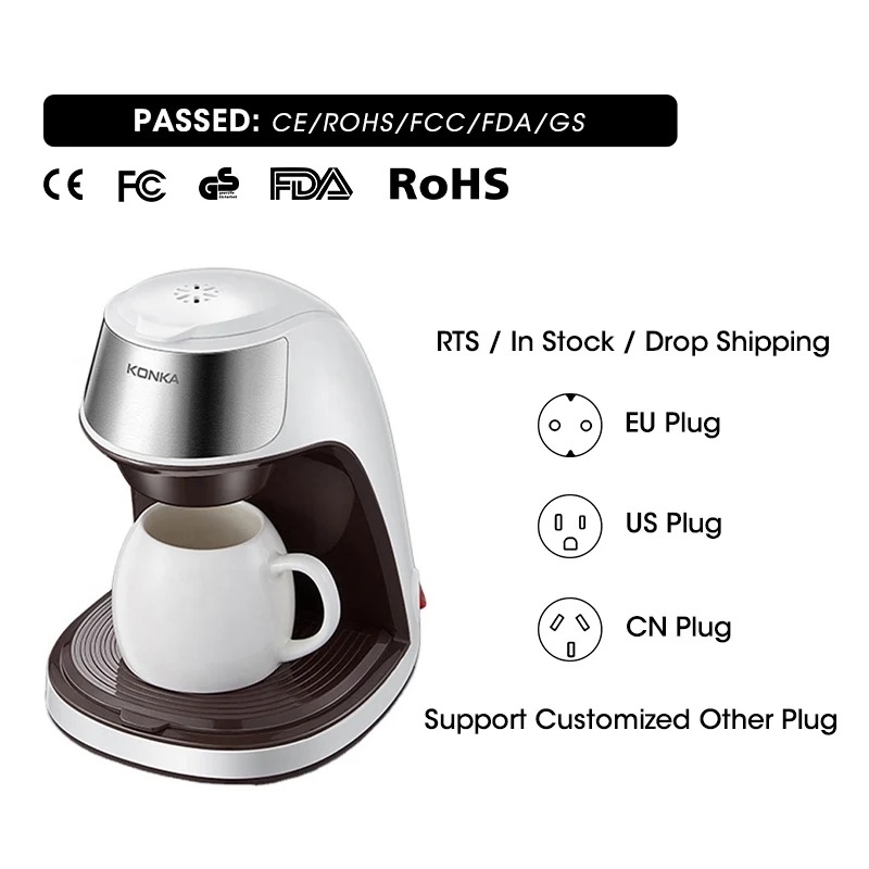 2021 Best-Sellings Coffee Machine White 450w 220V 110V household office Cafe Drip Coffee Machine