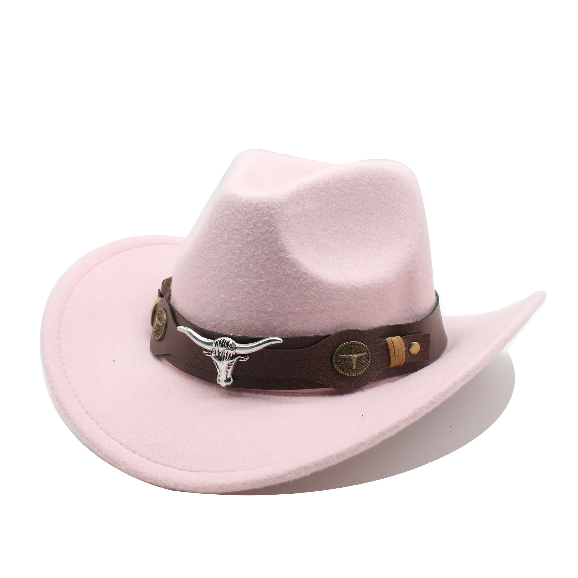 OEM ODM cheap manufacturer felt wool blended vintage custom adjustable felt fedora cowgirl cowboy hats for men