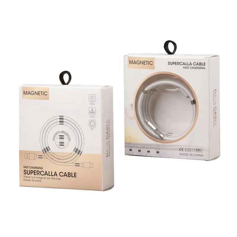 Recycled  Data Cables Paper Box Consumer Electronics Packaging with Clear PVC Window
