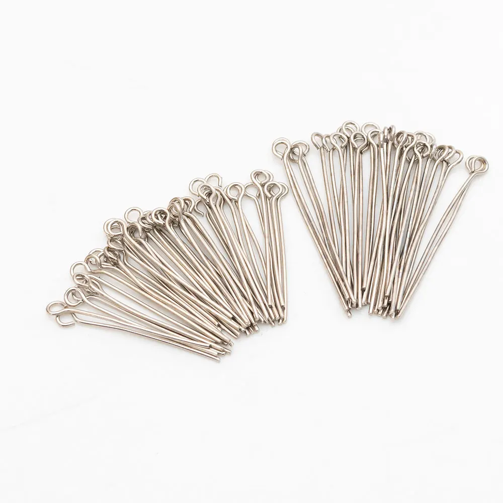 28 35 mm silver eyes pin Needles sharp eye pins diy jewelry accessories making Metal Head Pin Beads Jewelry Making Connector