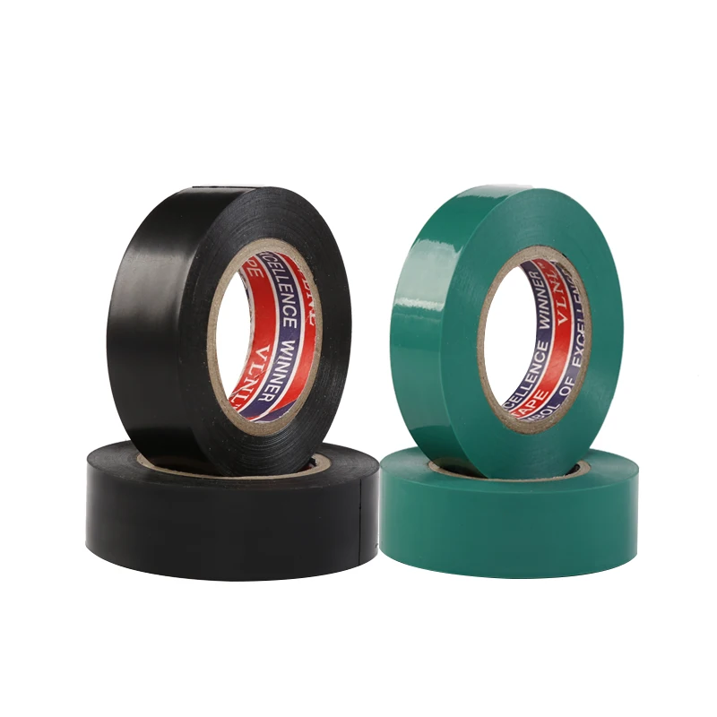 colorful flame retardant raw material manufacturer 10 m tube 2mm thick pvc bondage green adhesive electrical insulation tape