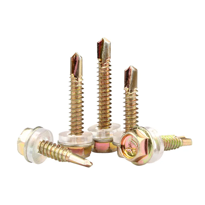 Custom colorful galvanized outer hexagonal steel dovetail roofing self-tapping drill tail wire screws