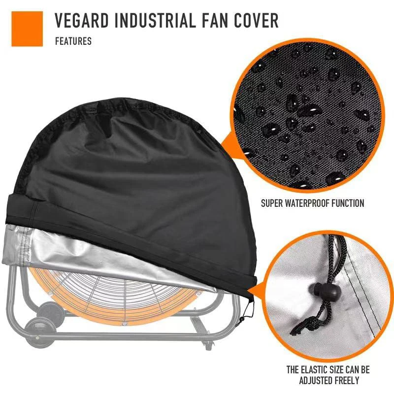Outdoor Industrial Heavy Duty Waterproof Fan Cover For High Velocity Floor Fan, Drum Fan, High Speed Blower,Suitable