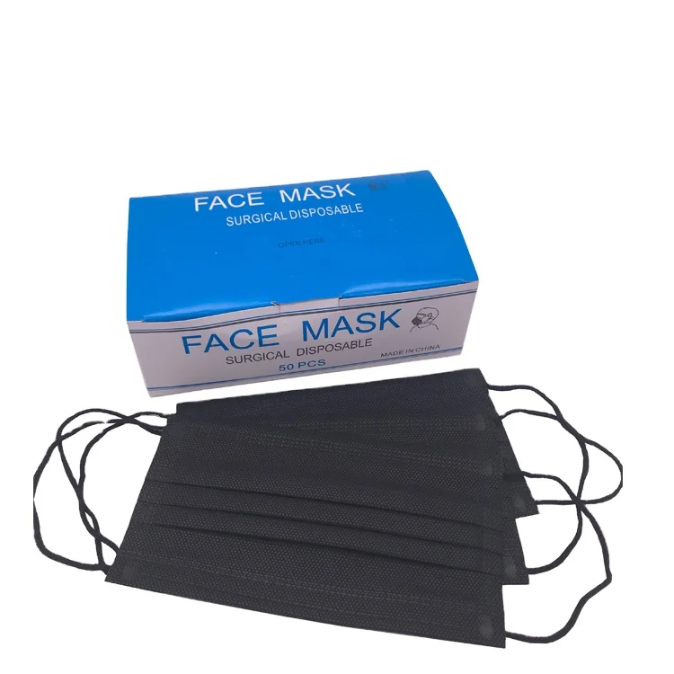  3 слоя защитные дизайнеры Facemask пользовательские одноразовые черные маски для