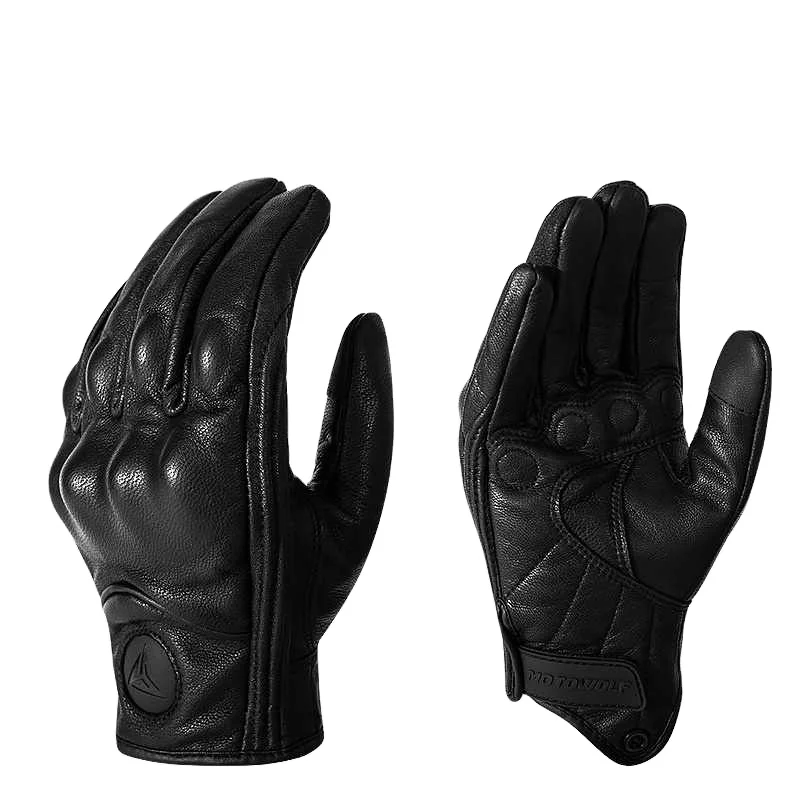 Premium Durable Abrasive Touchscreen Breathable Sheep Leather Riding Driving Motorcycle Gloves