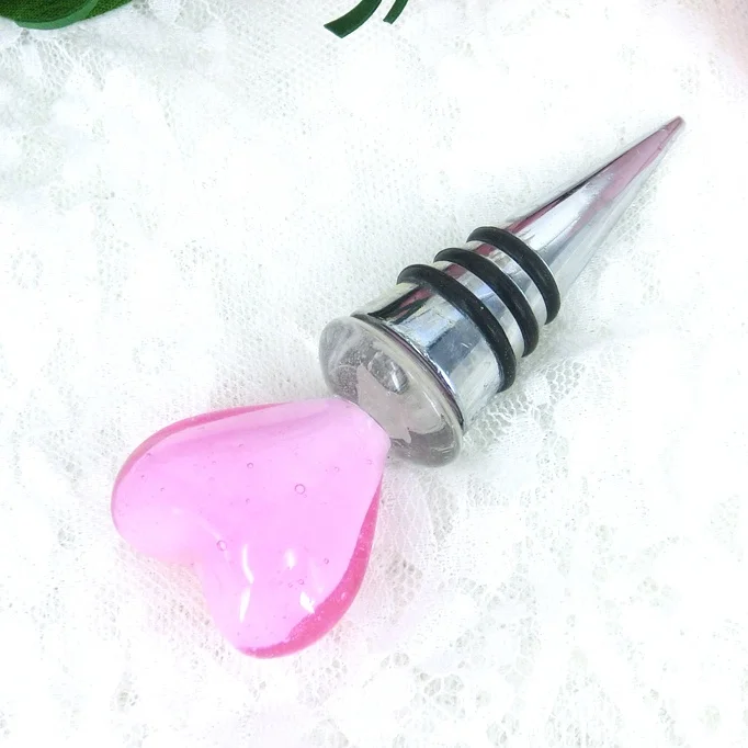 Glass heart decorative wine stopper wedding favour table gifts for guests