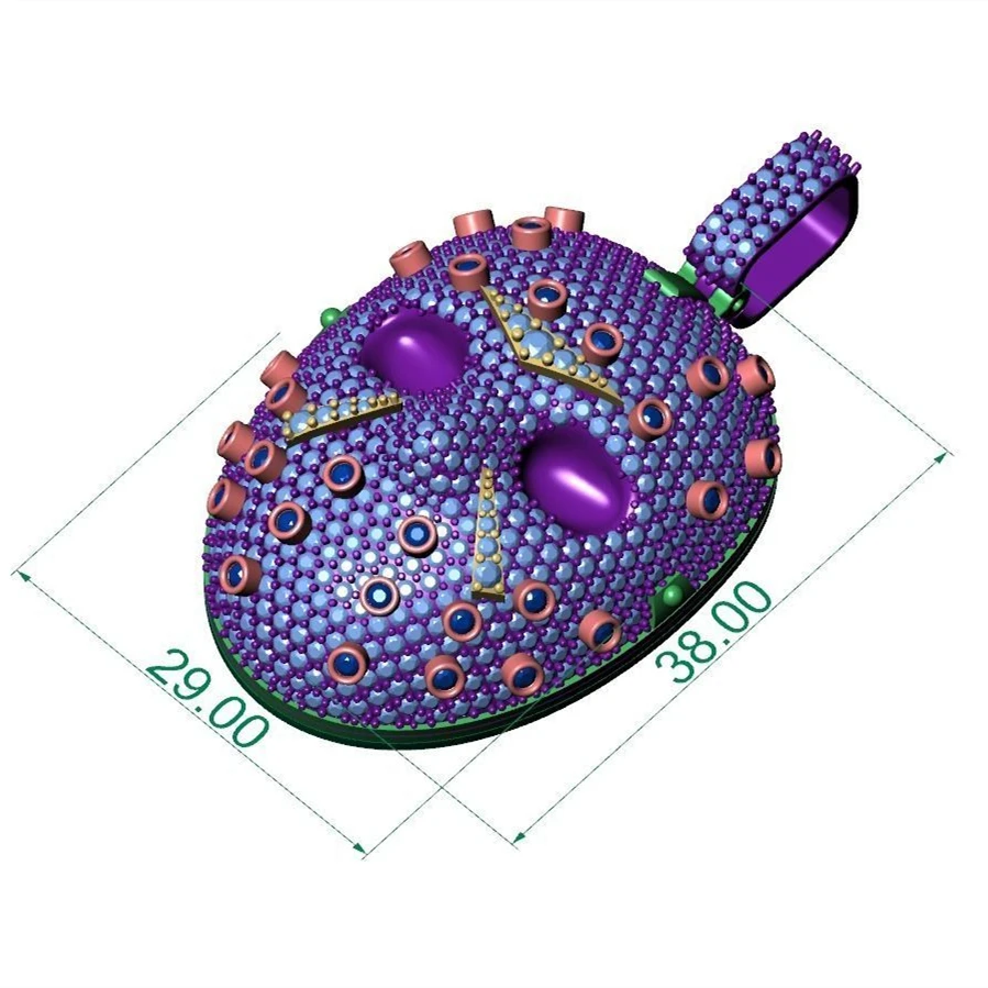 Wholesale Hip Hop Rapper Hockey Mask Necklace Jewelry Gold Plated Iced Out Cz Diamond Jason Voorhees Mask Pendant