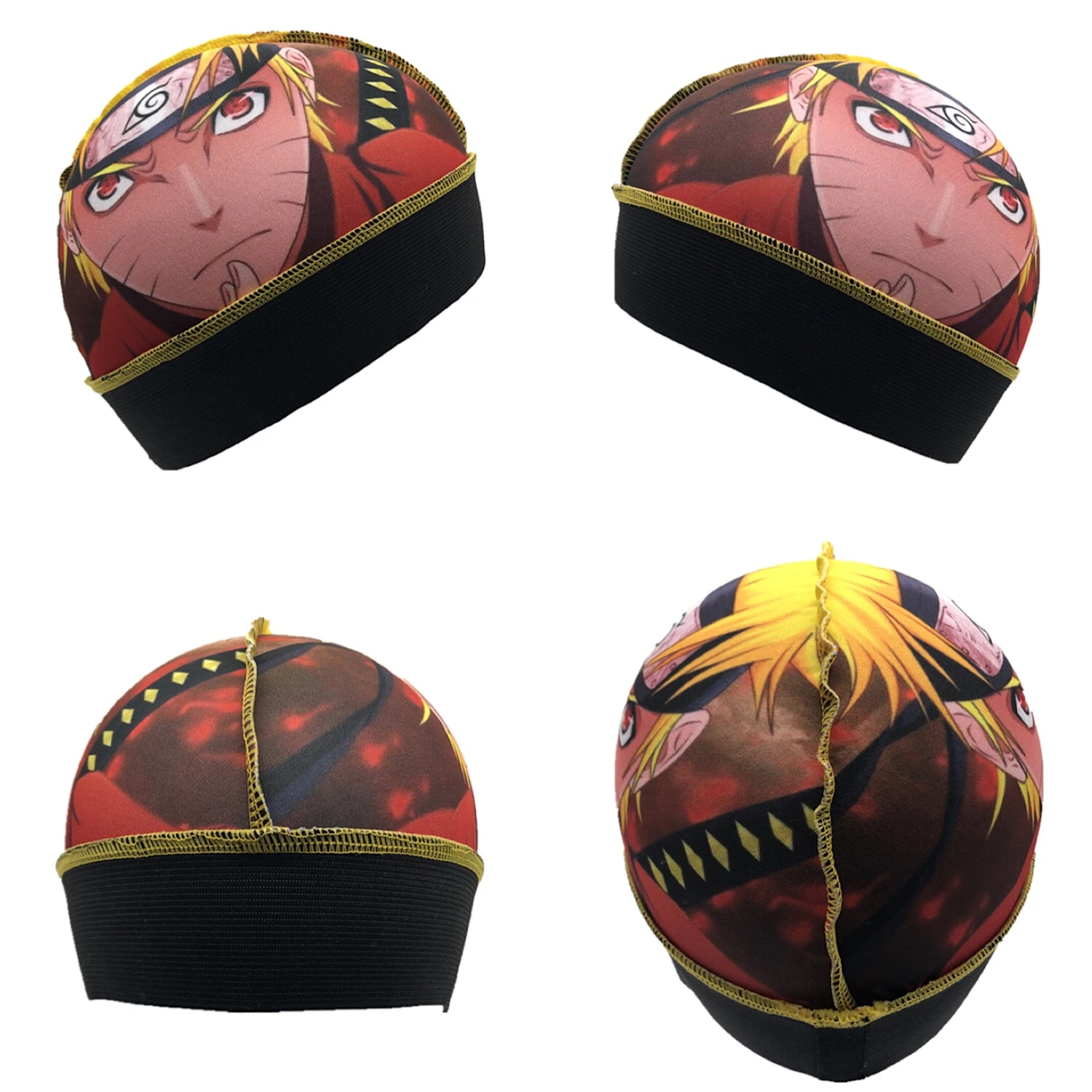 Custom logo spandex polyester headband headwrap head cap hair caution cap compression wave cap