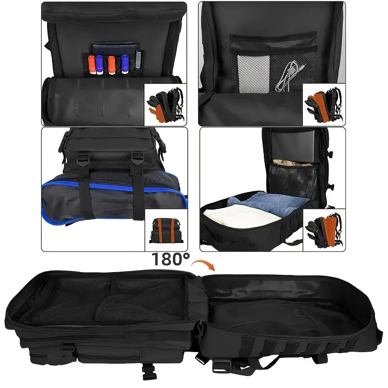 45L Large Capacity Backpack Molle Bag for Outdoor Sports Waterproof Survival Pack Storage Climbing Hiking Cycling