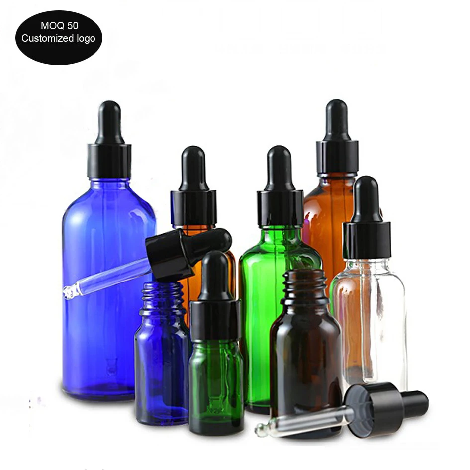 3ml 5ml 10ml 15ml 20ml 30ml 50ml 100ml Boston essential oil bottle tea blue lightproof glass transparent dropper bottle
