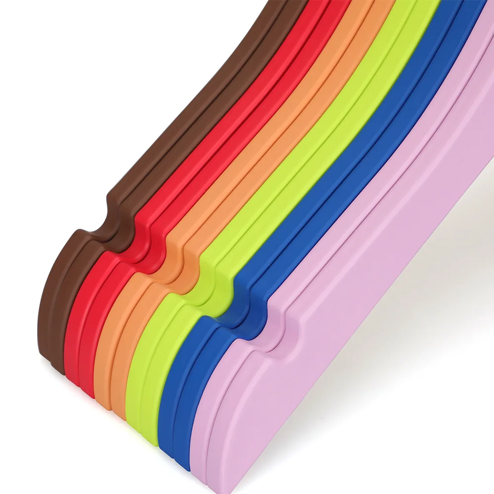 LINDON Colorful ABS Material Thin Kids Clothes Hanger with Rubber Coated