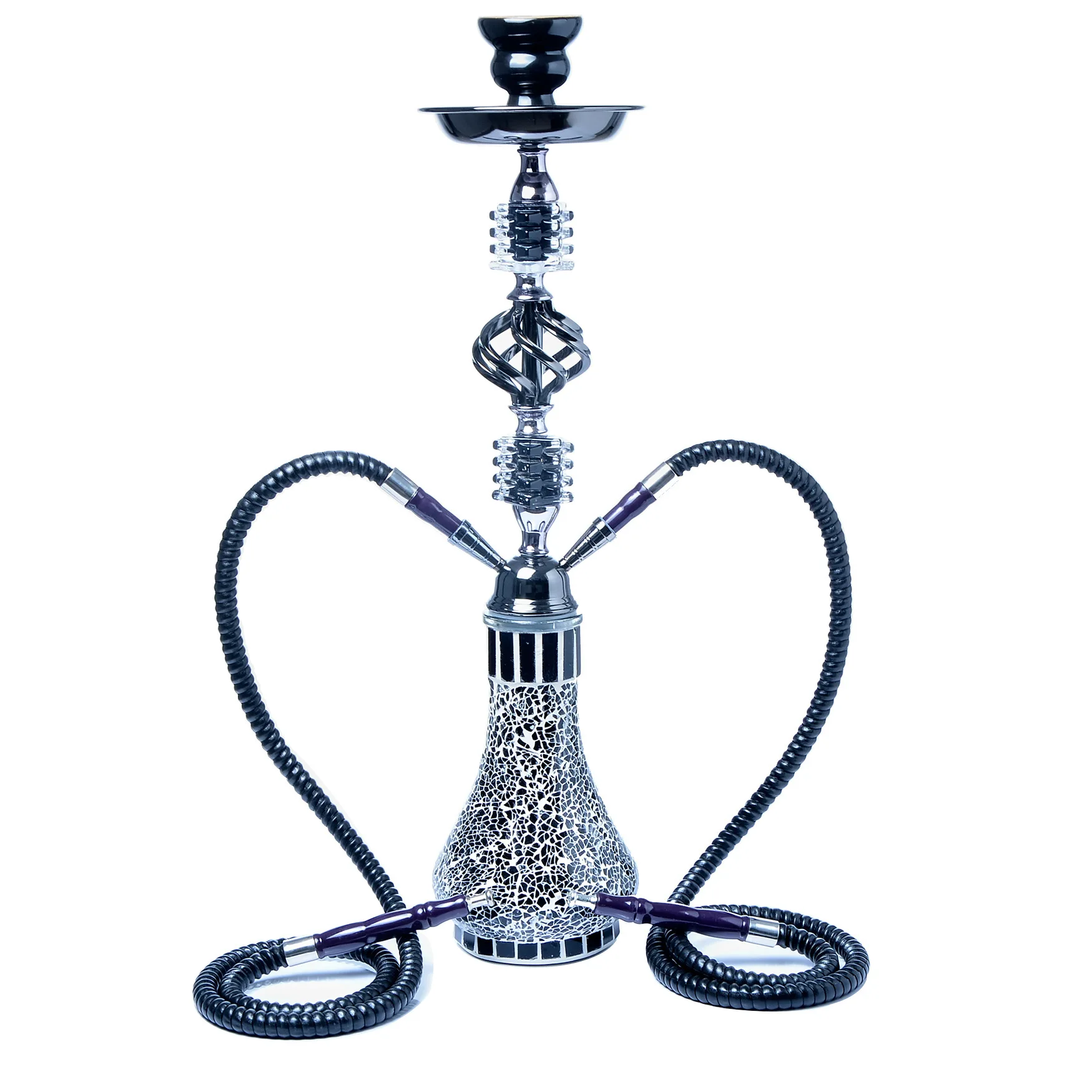 7 delivery days wholesale Glass Pot Double Pipe hookah set german Arabian shisha Hookah set