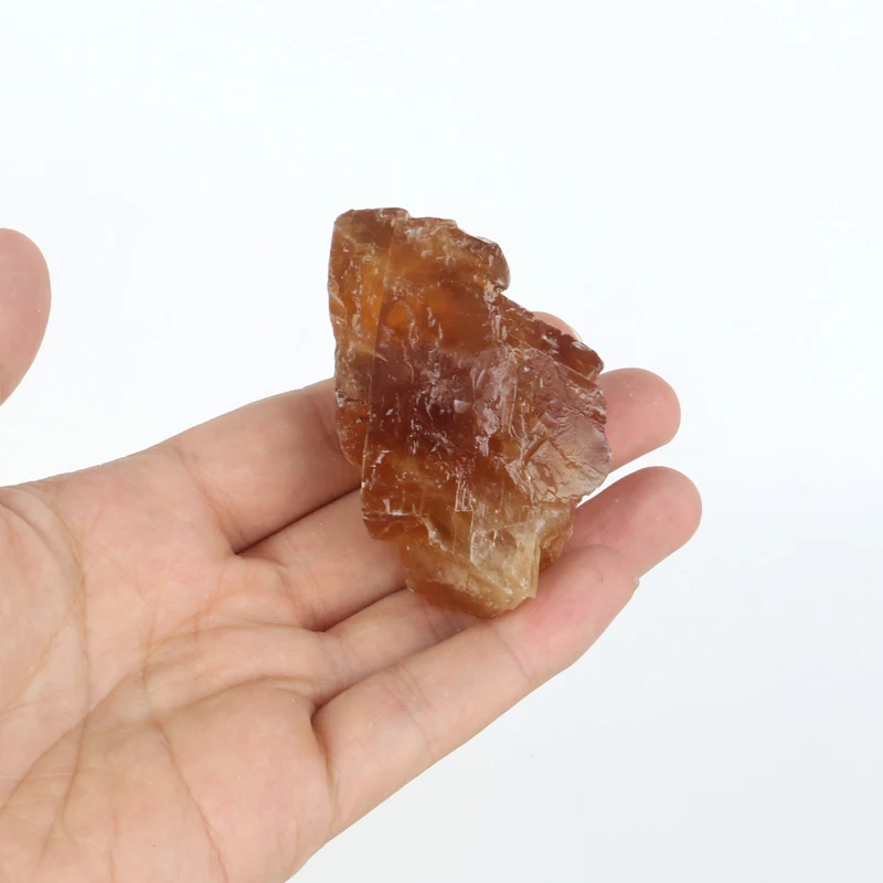 Wholesale bulk natural crystal raw amber calcite rough stone for decoration