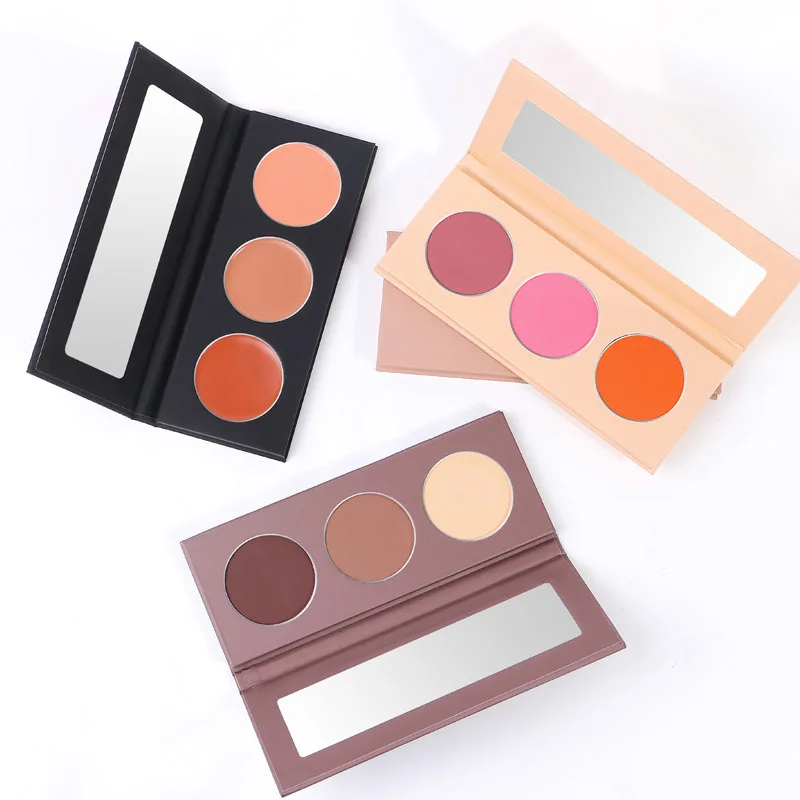 Vegan cosmetics Wholesale OEM DIY Contour Blush Highlighter palette High Quality Long lasting Blush Highlight powder Palette