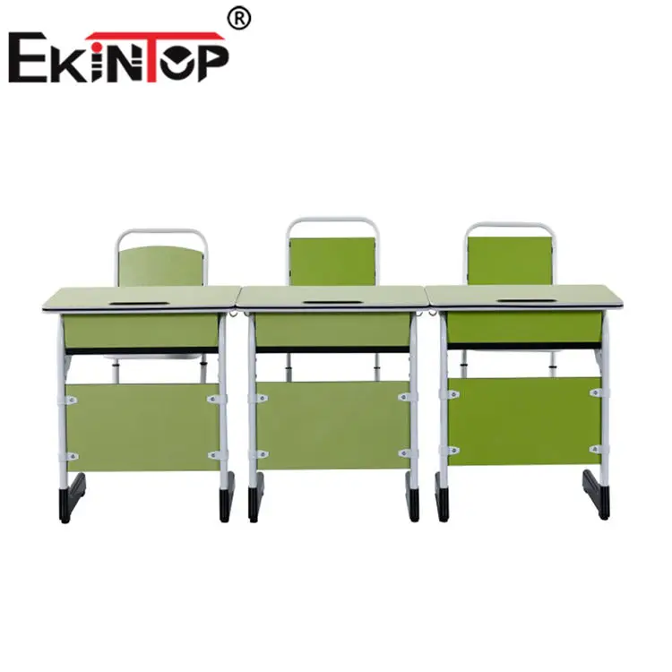 Ekintop modern free sample classroom furniture metal high school student desk writing tables kids desk chair set