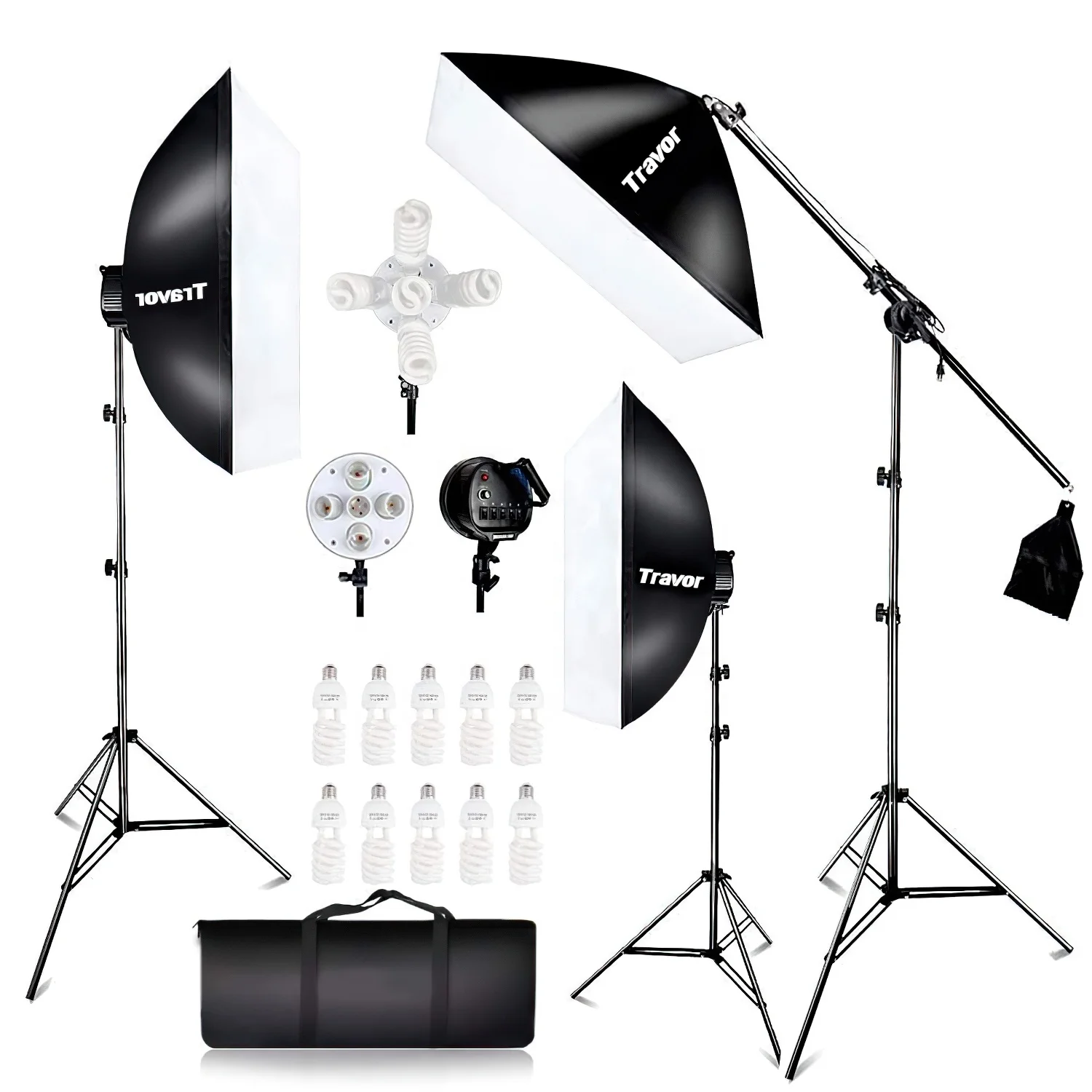 Travor upgrade LS3000 II professional photography umbrella shape light softbox 11pcs 45w led lamp octagon studio soft box kit