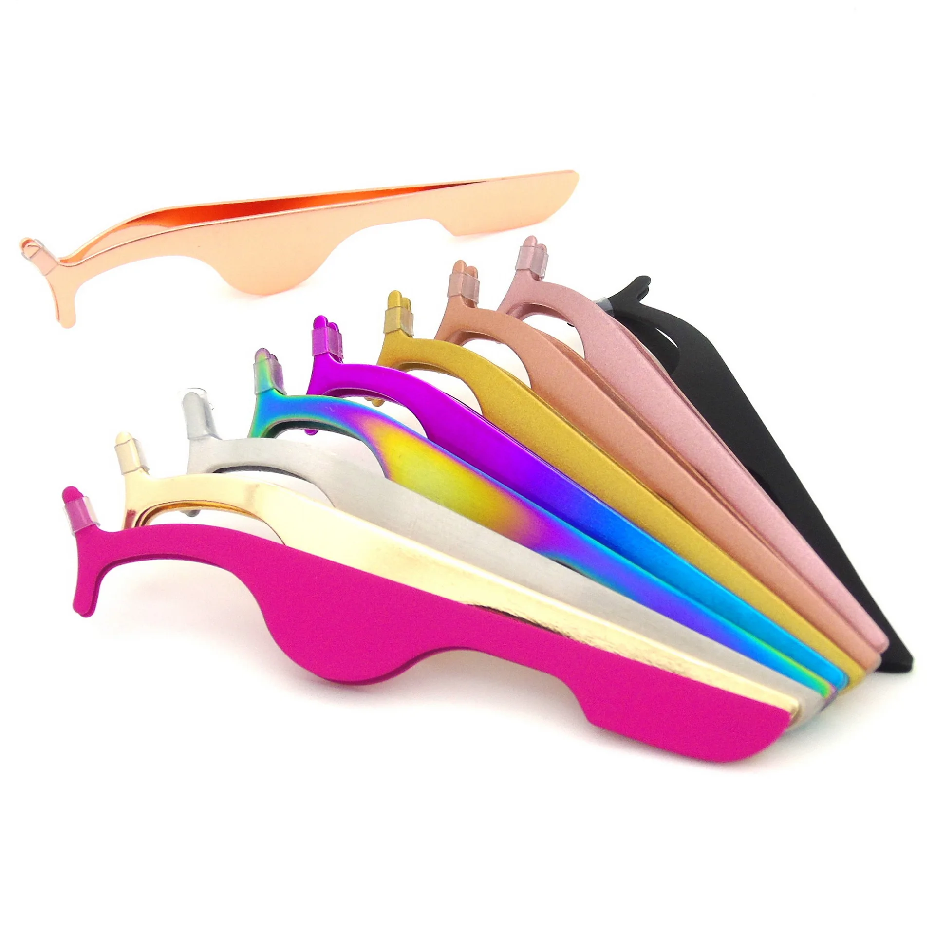 
Private Label Stainless Steel Gold False Eyelash Extension Tweezers 