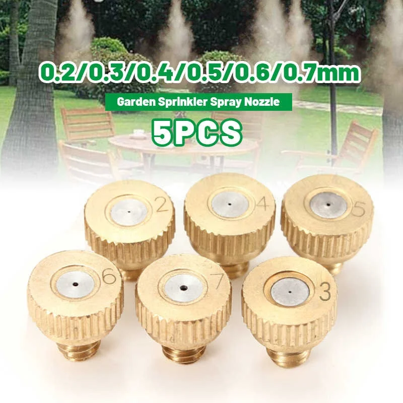 10Pcs 0.2mm Garden Sprinkler Spray Nozzle Brass Misting Garden Hose Connector Sprinkler for Irrigation System