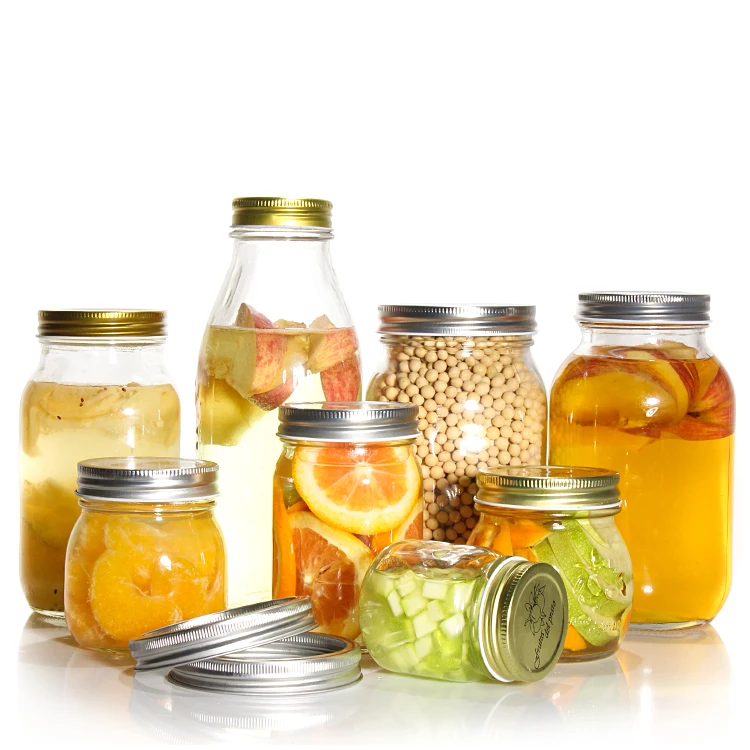 Free Sample 8Oz 16Oz 4Oz 5Oz 24Oz 32Oz Restaurant Bar Kitchen Sprouting Square Wide Mouth Glass Mason Canning Jar With Lid And B
