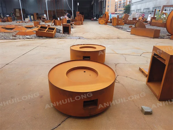 Gas Fire Place Garden Gas Round Fire Pit Gas Corten Steel  Outdoor Large Fireplace Patio Heaters for Outdoor