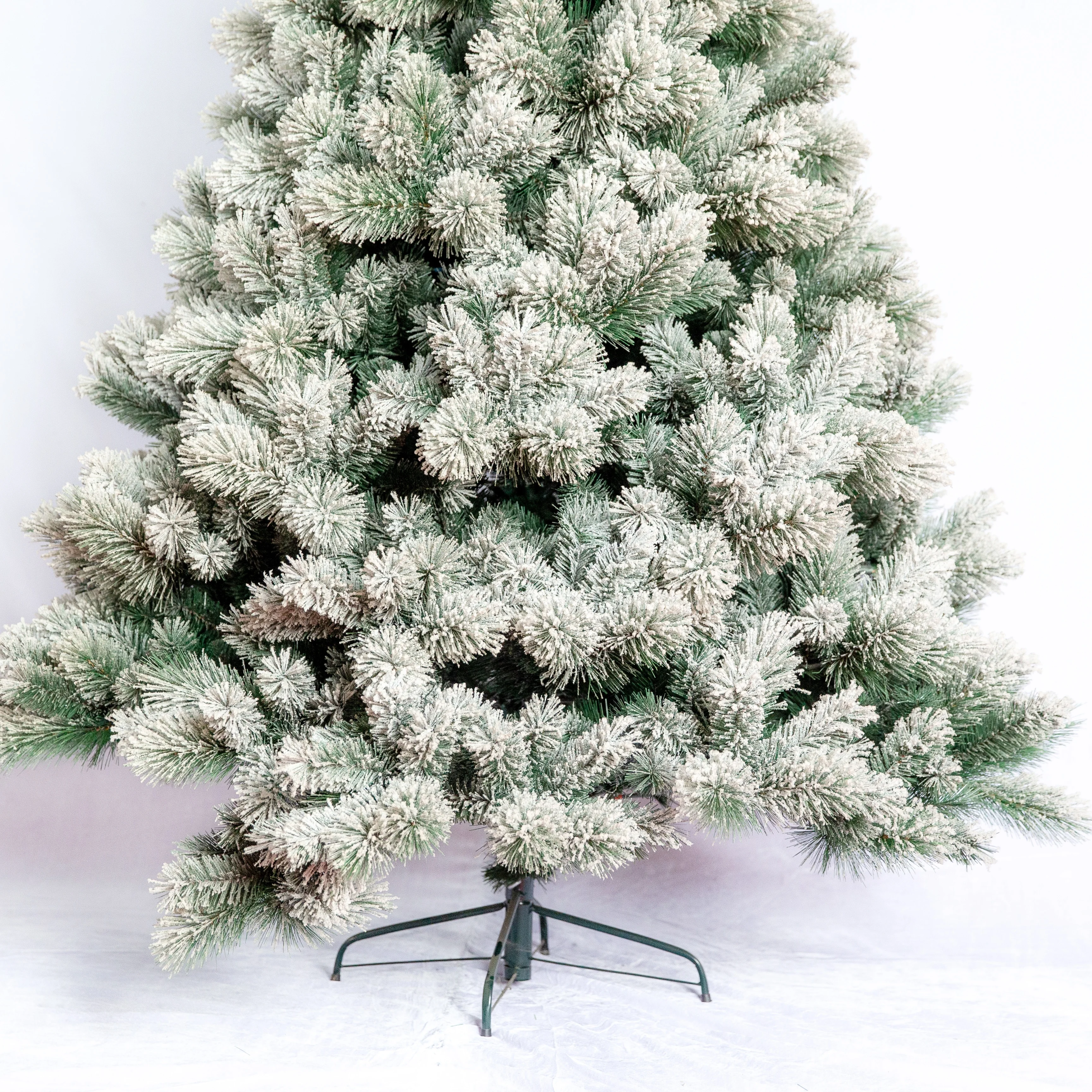 
7ft white snow frosted pine needle mixed PVC artificial christmas tree 