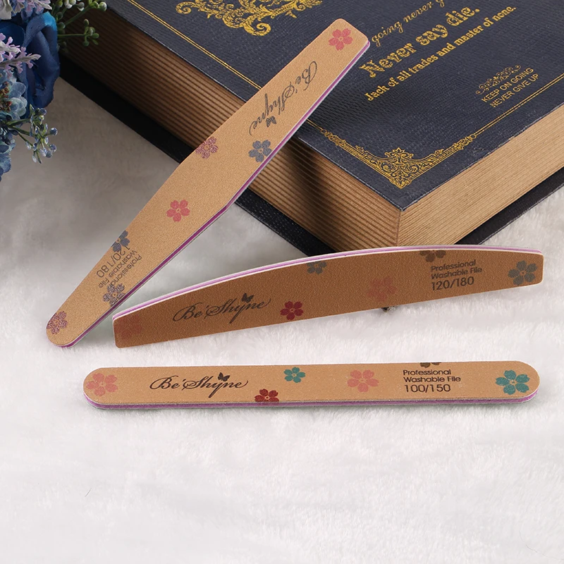 High Quality OEM Custom Printing Logo sponge nail  file buffer Washable reused emery Nail File