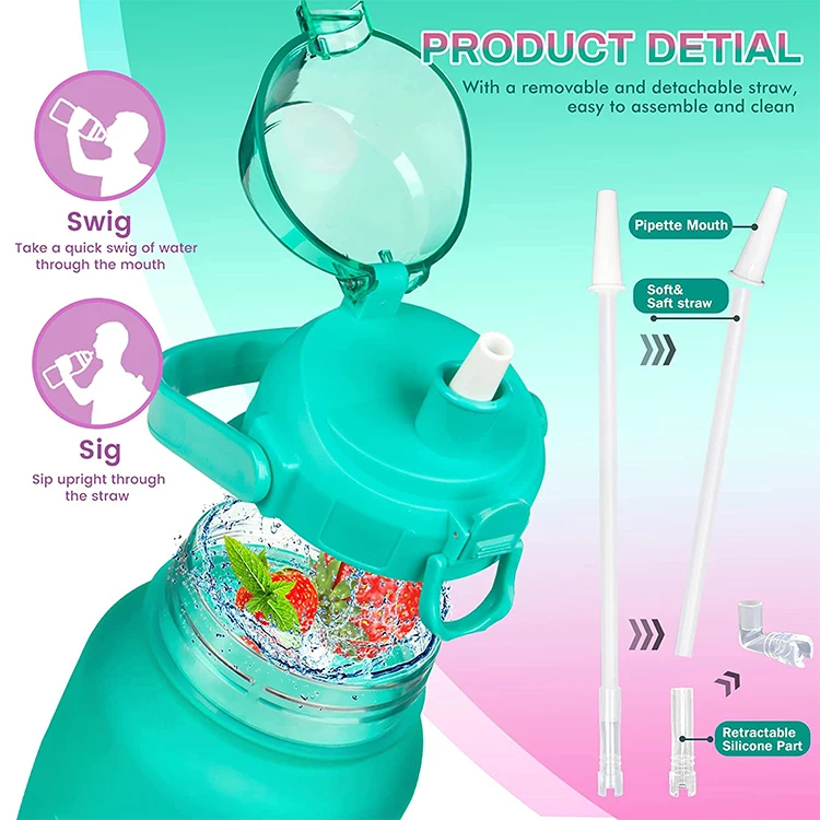 64 OZ/2L Water bottle Factory Wholesale SBR Diving Outdoor cup cover portable strap protective Sleeve With Strap