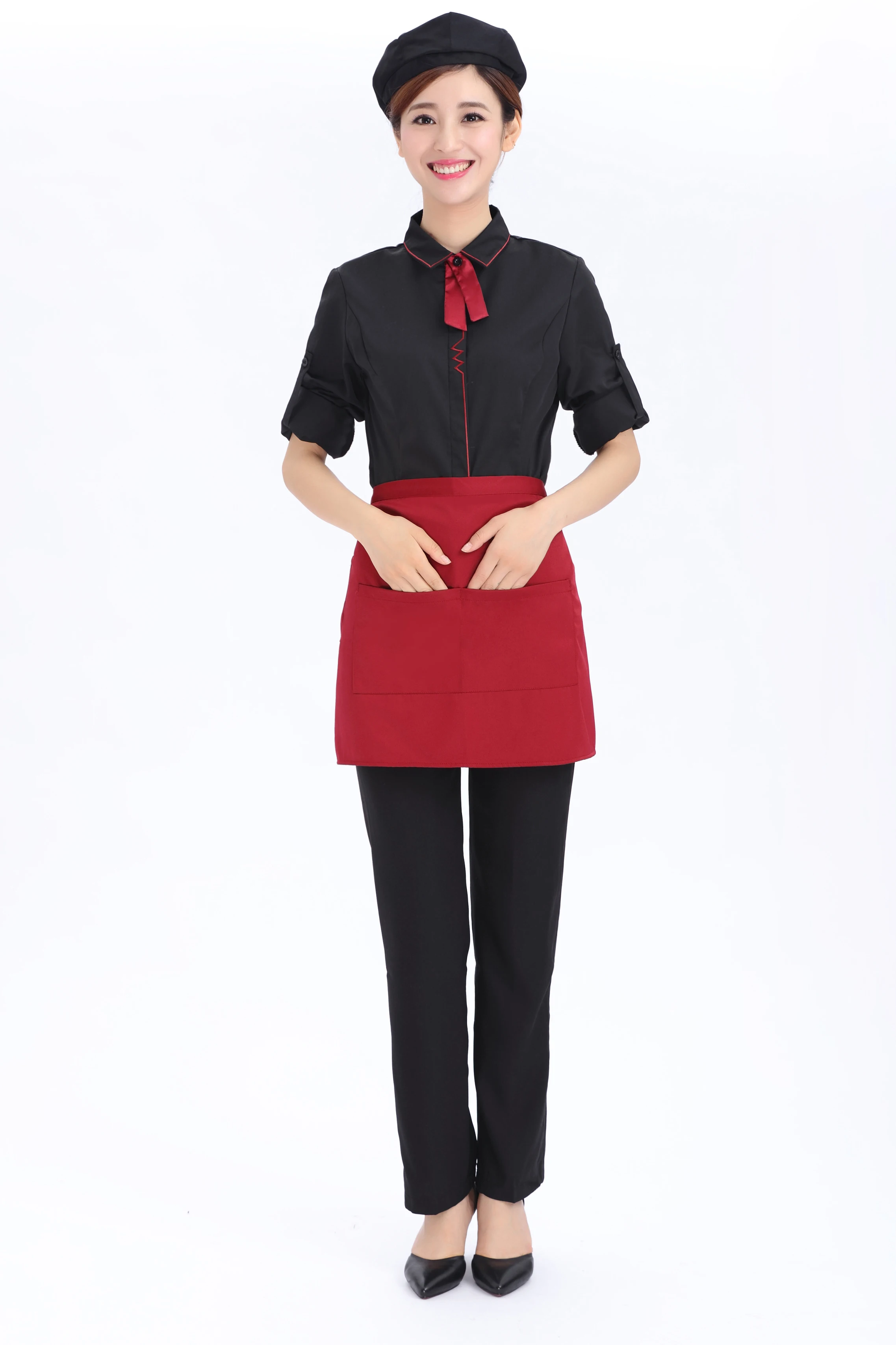 Long and Short Sleeve Restaurant Chef Kitchen Uniform Waiter Uniform Fabric Designs Chef Uniform