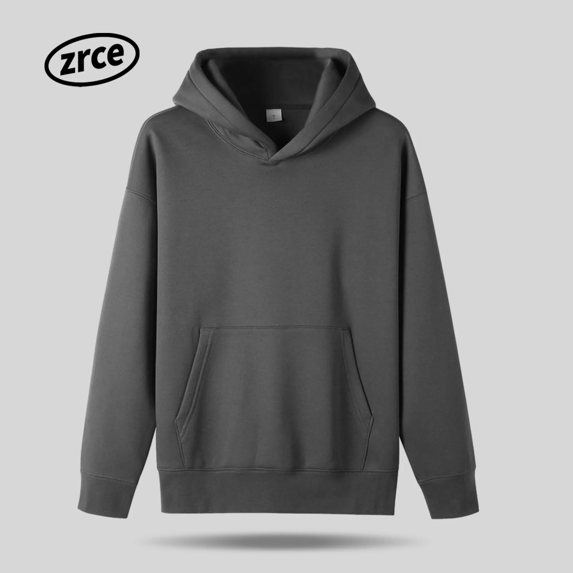 Индивидуальные 350 GSM хлопок полиэстер Hoddies унисекс оверсайз тяжелый флисовый простой черный пустой толстовка мужская без шнурков