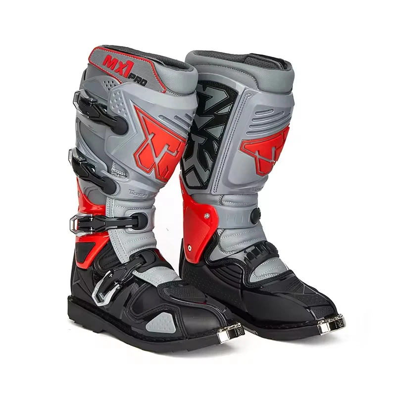 MX1Pro Outdoor Dirt Bike Boots off Road Movable Shaft Men Motocross Shoes Stock Adventure Motorcycle Shoe Accessories