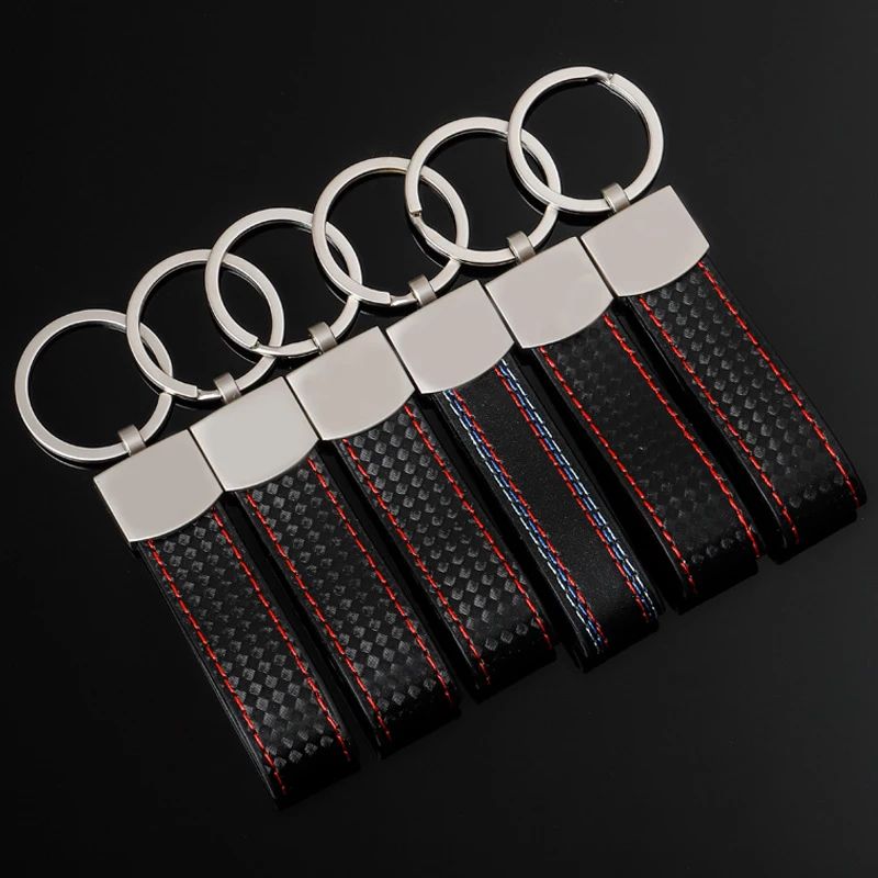 Keychain Maker Wholesale Fashion Car Leather Keyring Custom Car Logo Keychain Metal Car Accessories Pendant Charm Key Holder