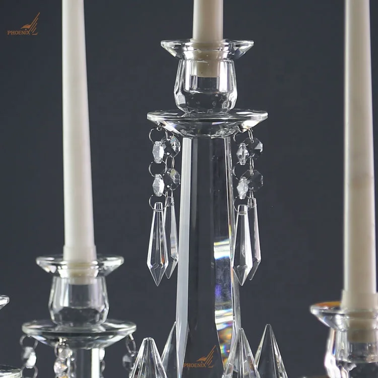 Factory sale wedding candle holder crystal candle stands for wedding table centerpieces