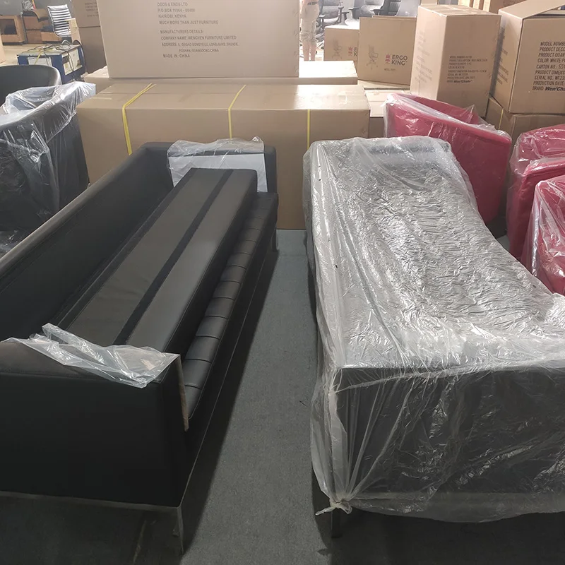 Wenchen Furniture Manufacturer High Quality Best Sell Style Oficina Sofa Set Luxury Designer Leather Single Seater Office sofa